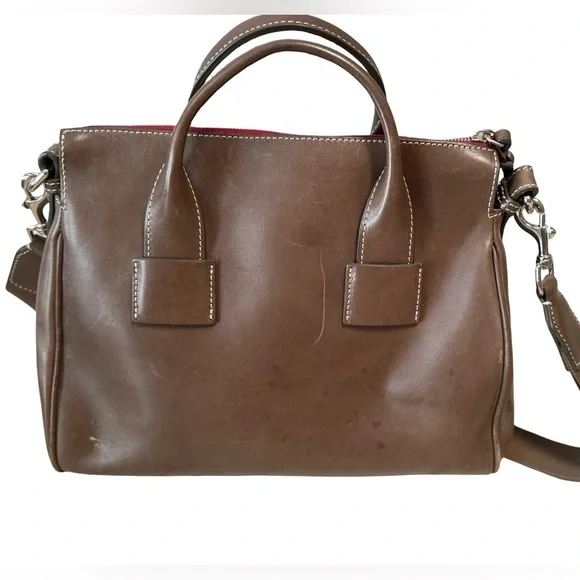 Dooney & Bourke Toscana Brown Leather Satchel Bag - Picture 4 of 16